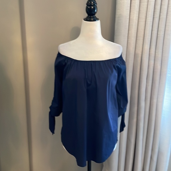 💙Sateen Tie Sleeve Top - Picture 3 of 10